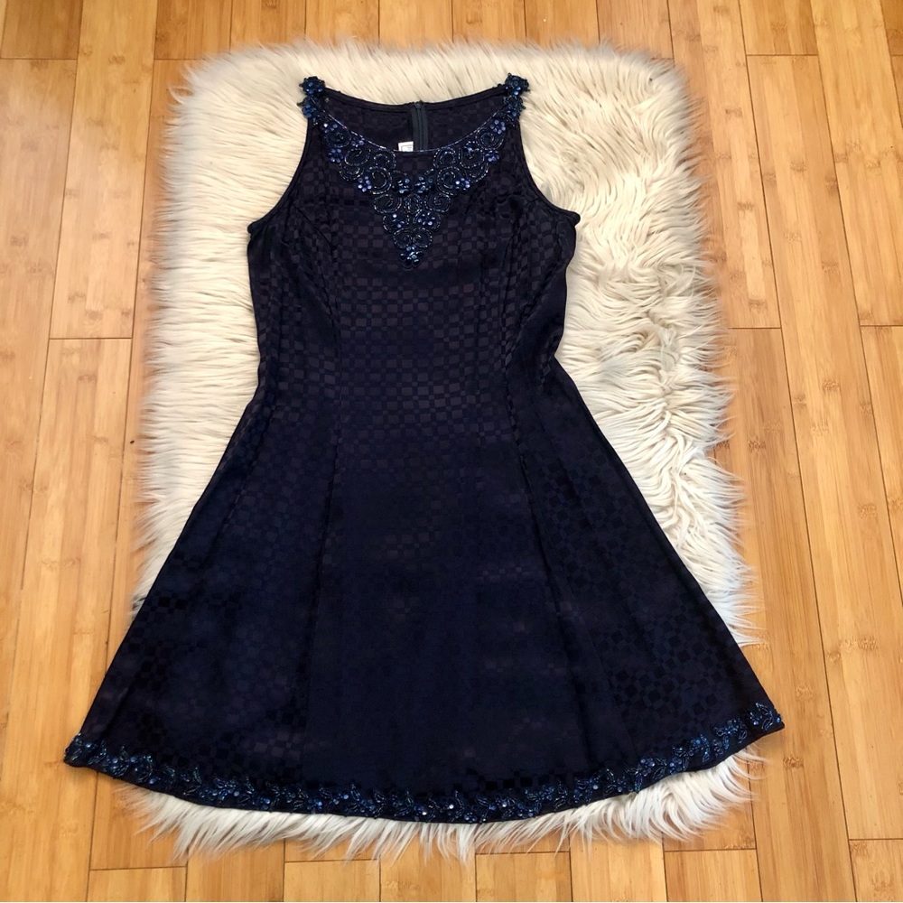 Gunne Sax by Jessica McClintock Beaded Sequins Textured Cocktail Dress size 7/8